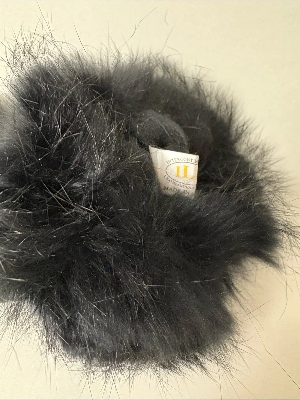 Black Leather Gloves with Faux Fur Cuff - Women Accessories Size 7 (Med)